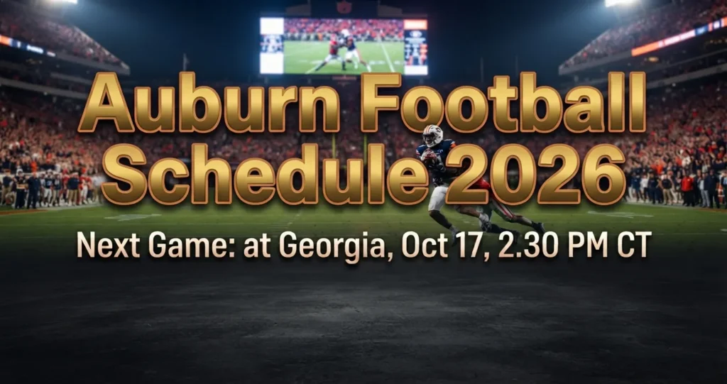 Auburn football schedule 2026 with next game at Georgia on October 17